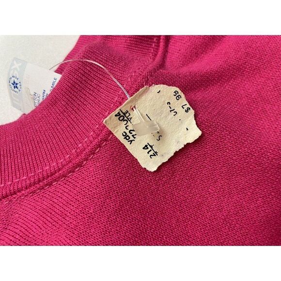 VINTAGE Tultex Blank Crewneck Sweatshirt Men XL Pink USA 80s - Picture 3 of 6